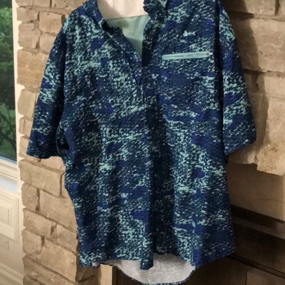 Casual Blue fishing Men's Button Down Shirt
